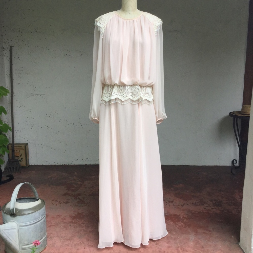 Vintage Miss Elliette silk maxi dress